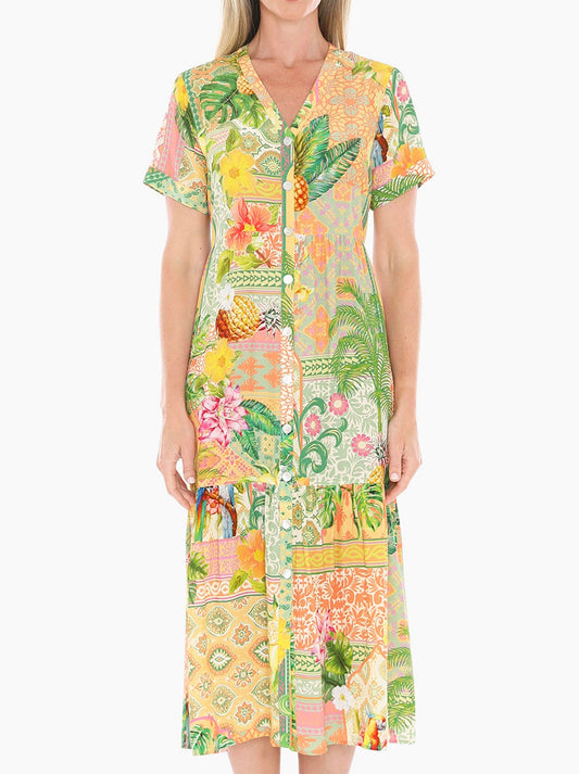 Image of Dresses. Productname: Jump Pina Colada Tiered Dress in Multi colour by brand - Jump