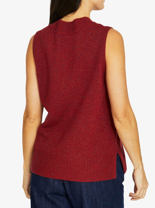 Jump V Neck Vest (Merlot)