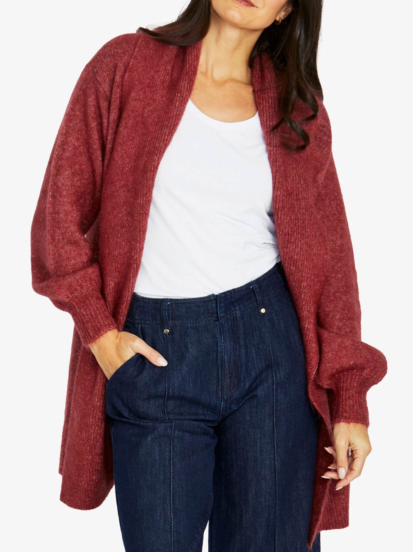 JUMP LUXE LONG CARDI (Raisin)