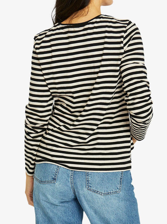 JUMP STRIPE CREW LONG SLEEVE TEE (Black/Barley)