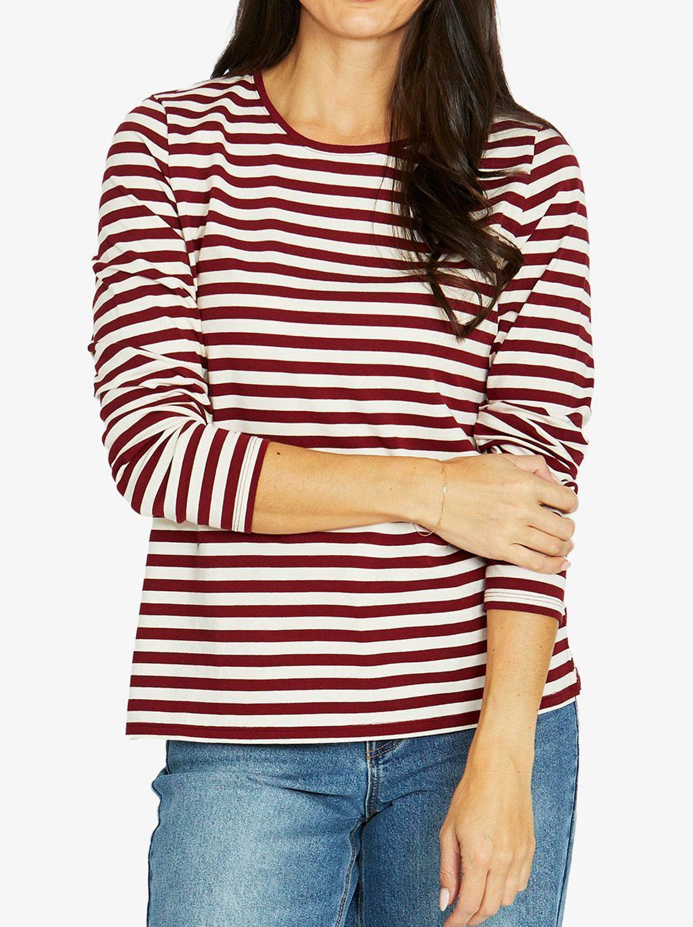 Jump Stripe Crew Long Sleeve Tee (Black/Barley)