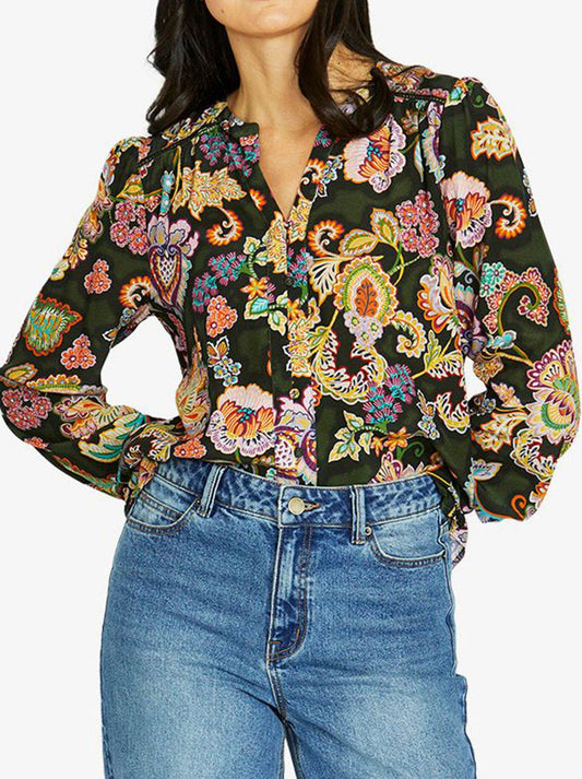 Image of a model wearing Tops. Productname: Jump Wild Chintz Top in Multi colour by brand - Jump