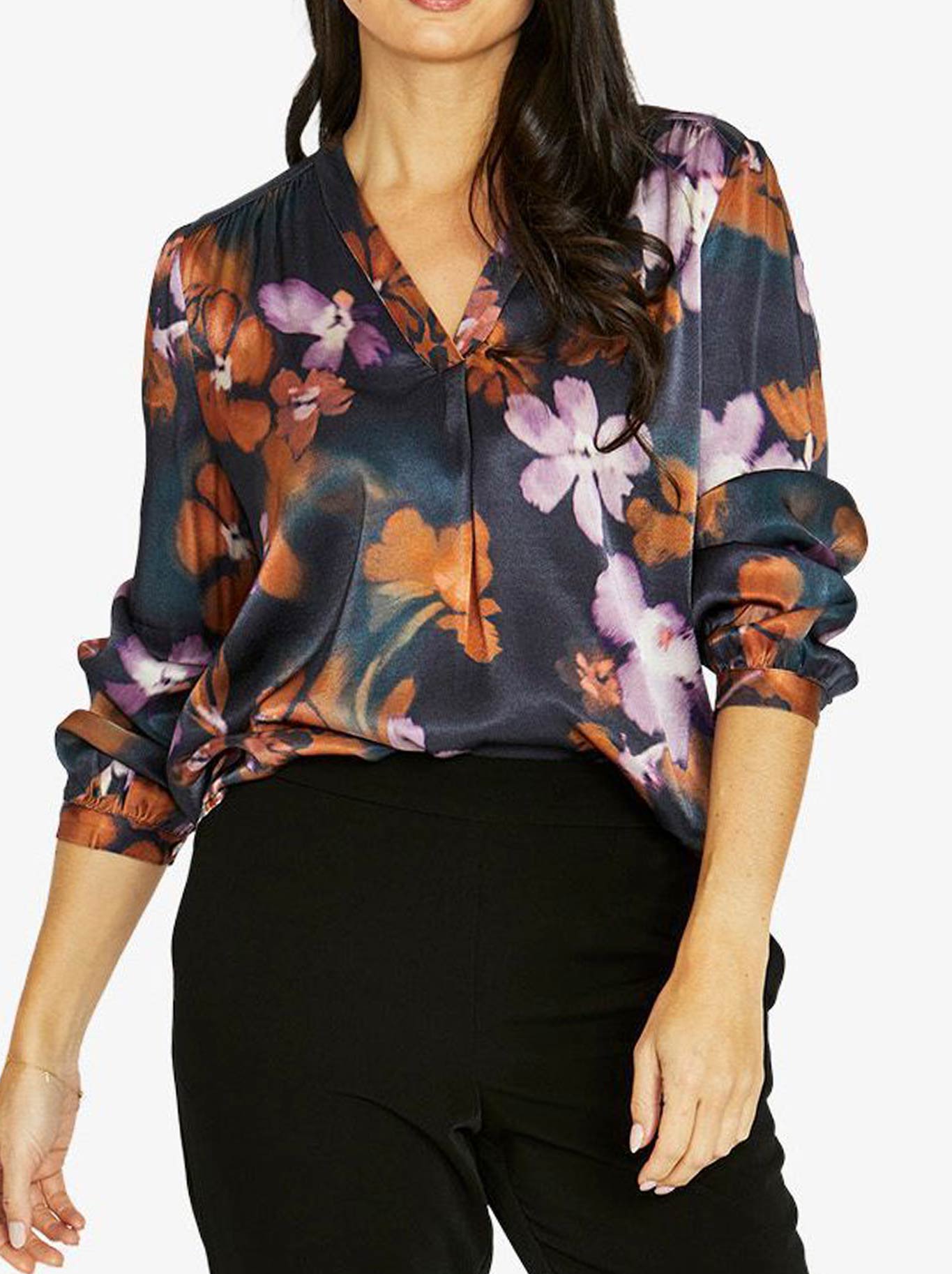 Image of a model wearing Tops. Productname: Jump Night Garden Top in Multi colour by brand - Jump