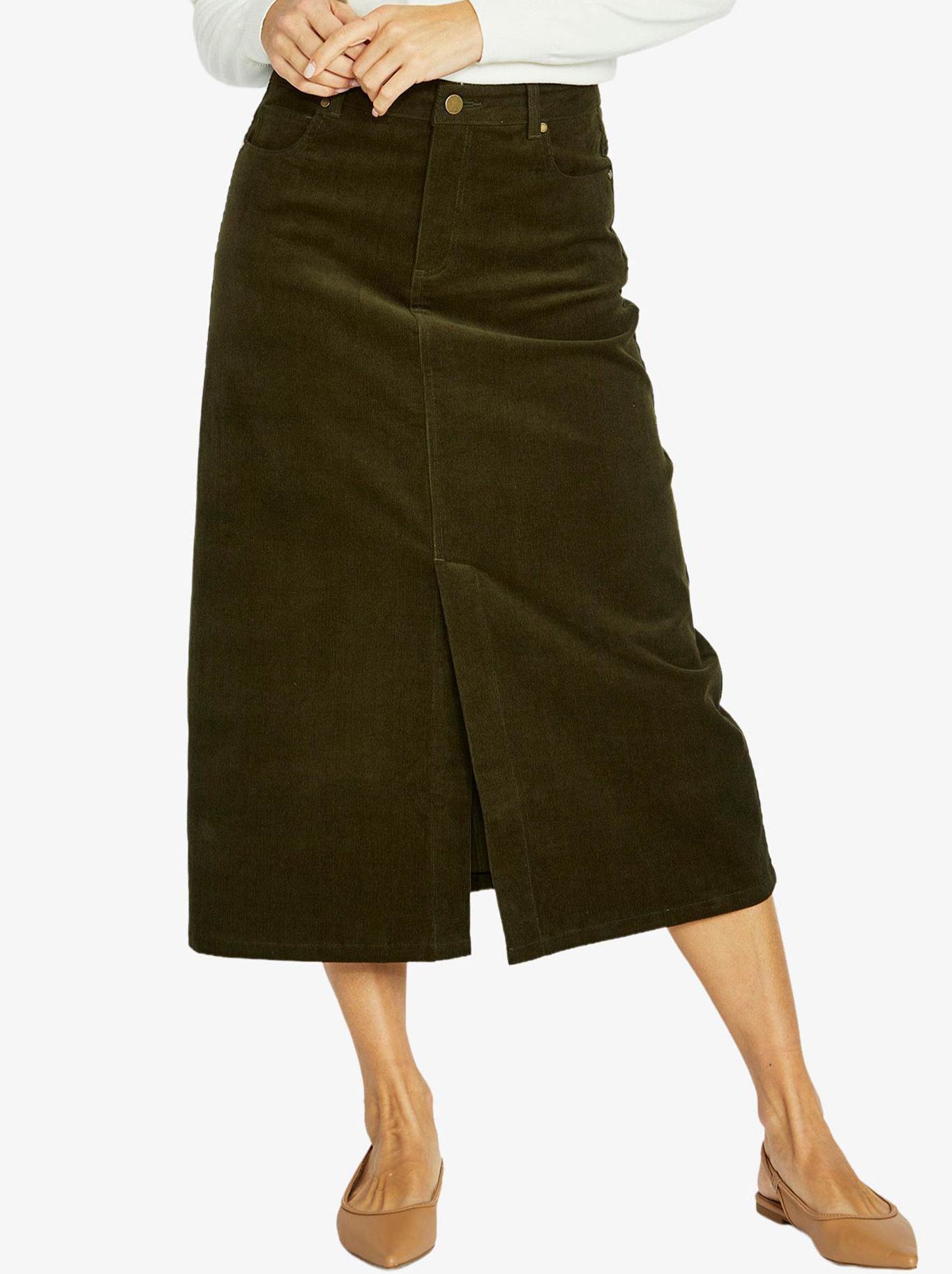 JUMP CORD SKIRT (Khaki)