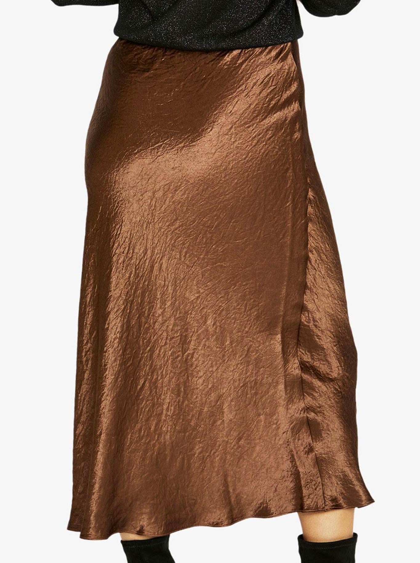 JUMP CRINKLE SLIP SKIRT (Chestnut)