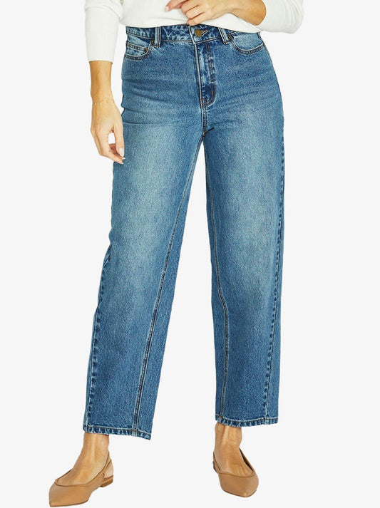 Image of Jeans. Productname: JUMP BARREL LEG JEAN in Denim colour by brand - Jump