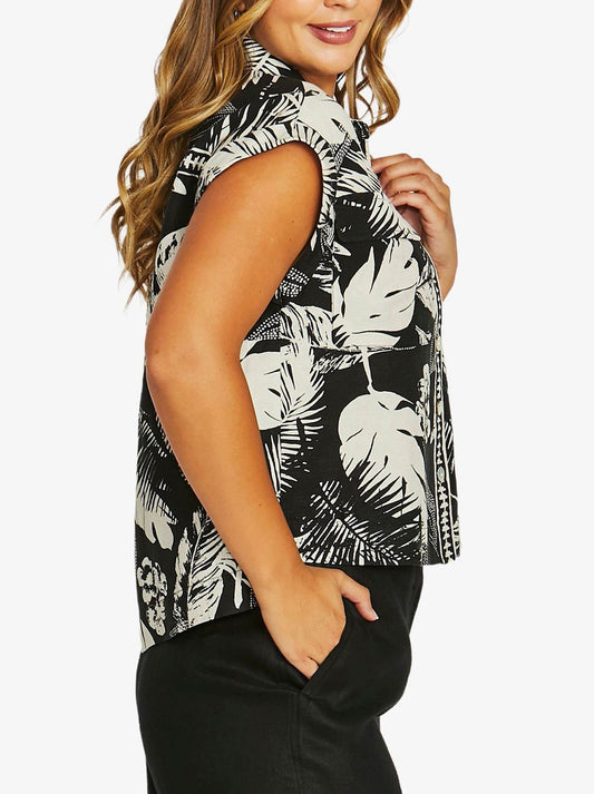 Jump Palm Island 2 Pocket Shirt (Black/Ecru)