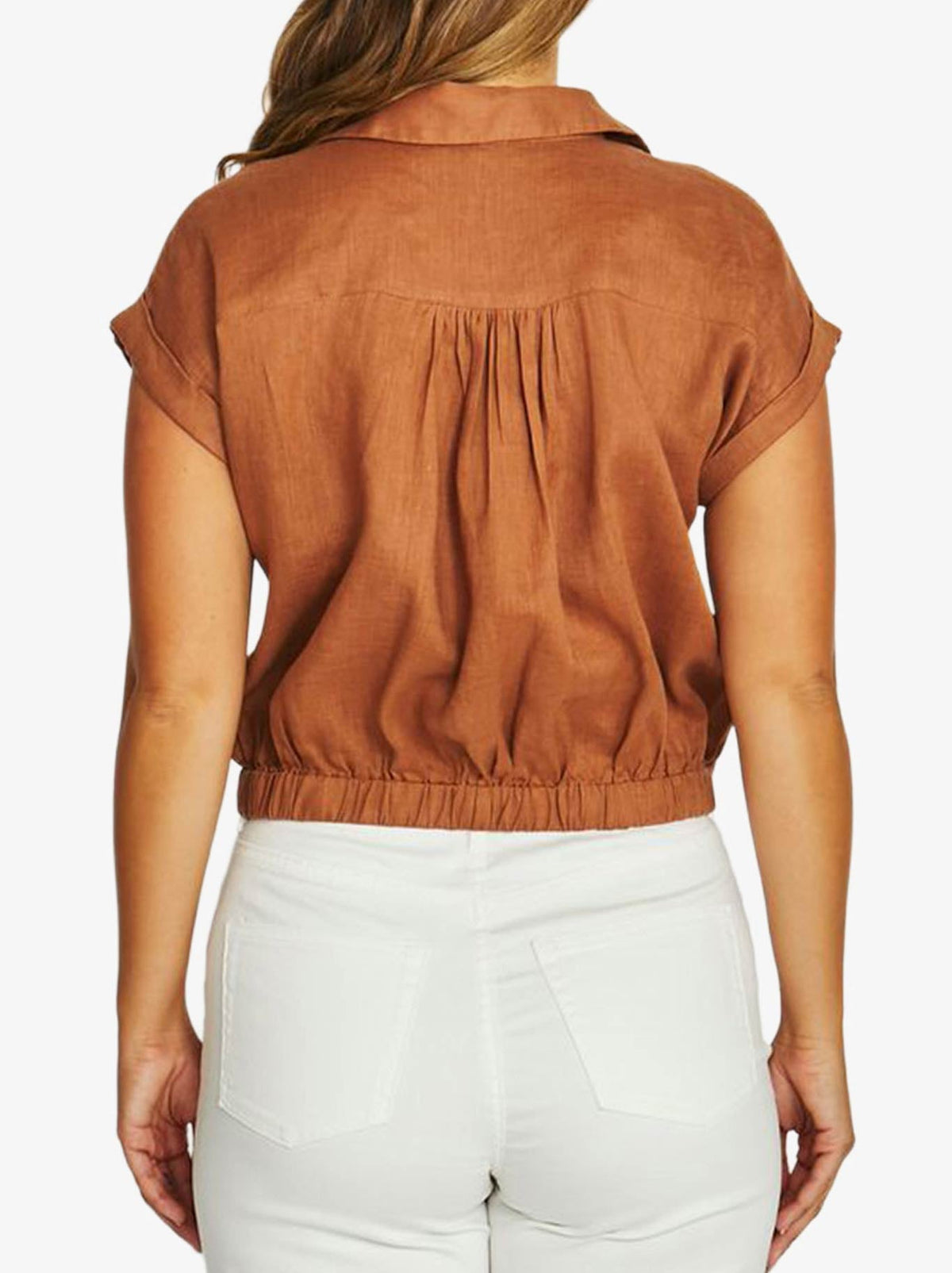 JUMP TIE FRONT SHIRT (Chestnut)