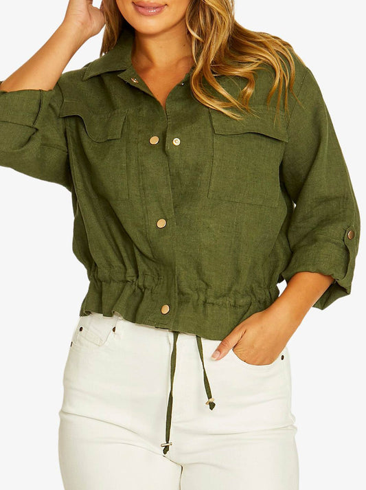 Image of Coats & Jackets. Product name - Jump Drawstring Jacket in Evergreen colour by brand - Jump