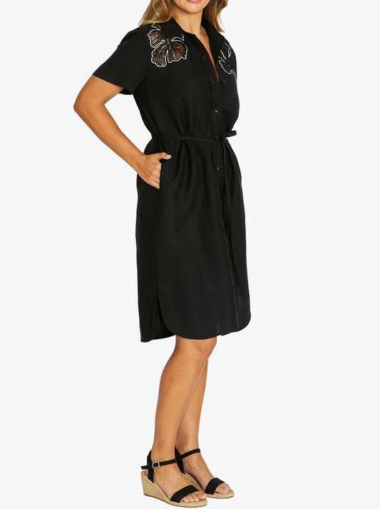 JUMP FLOWER MOTIF DRESS (Black)