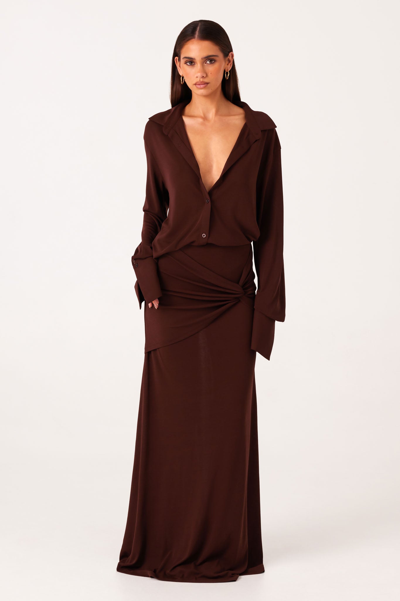 SNDYS KALEA MAXI SKIRT (Chocolate)