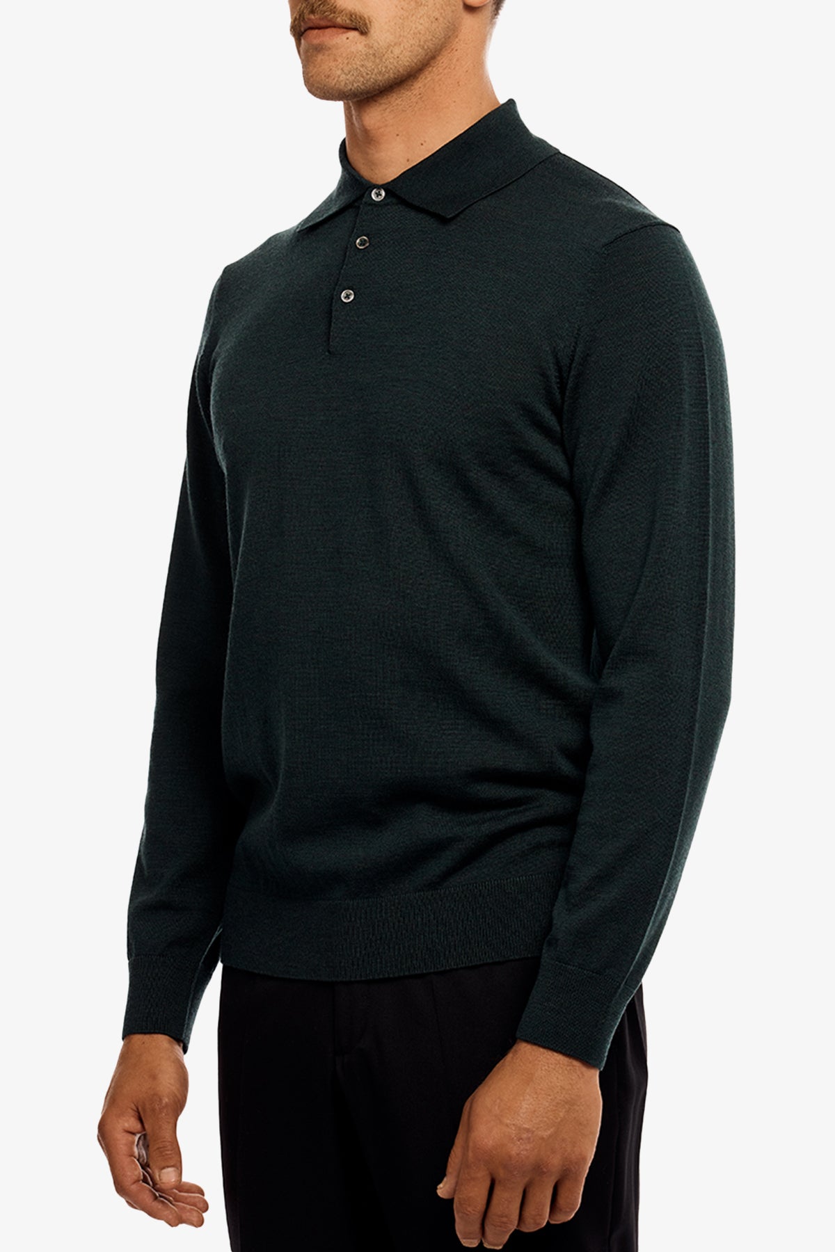 Anthony Squires Kelvin Long Sleeve Knit Polo (Green)
