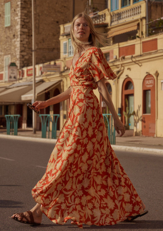 Image of Dresses. Productname: Auguste The Label Kirby Wrap Maxi Dress in Red colour by brand - Auguste The Label