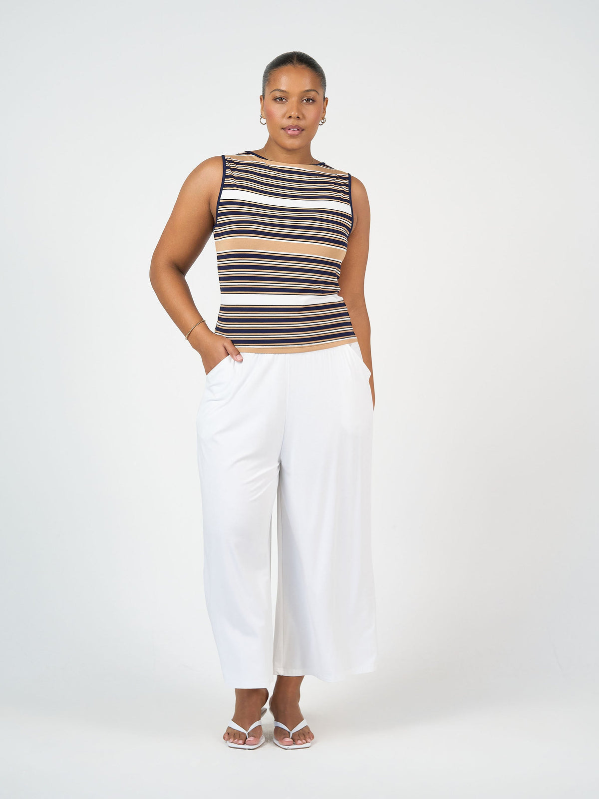 Lou Lou Ciara 7/8 Length Bamboo Culottes (White)