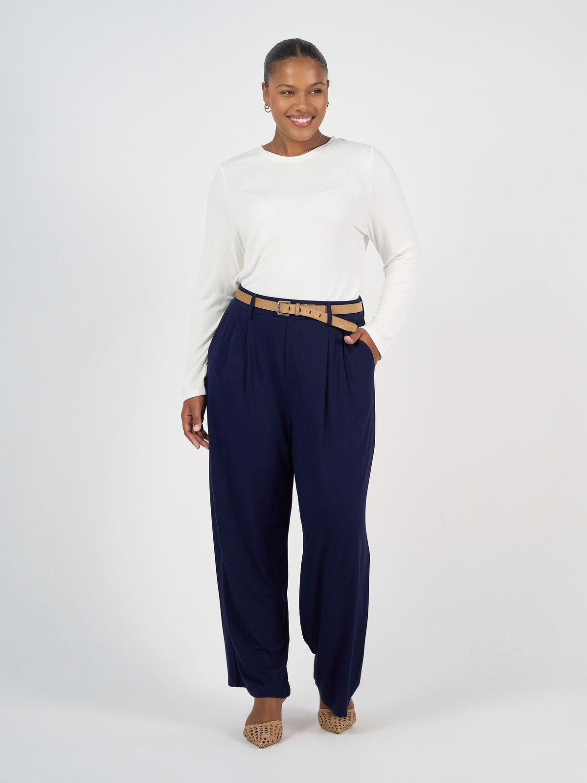 Lou Lou Kelly Ribbed Long Sleeve Bamboo Top (Cream)