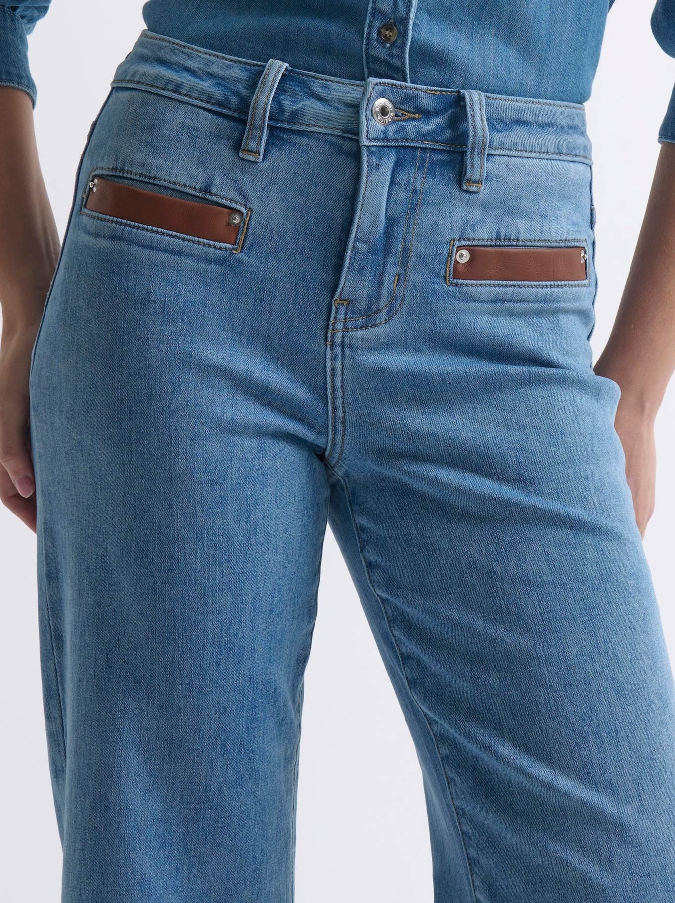 KIREINA FREYA LEATHER POCKET JEAN (70S Blue)