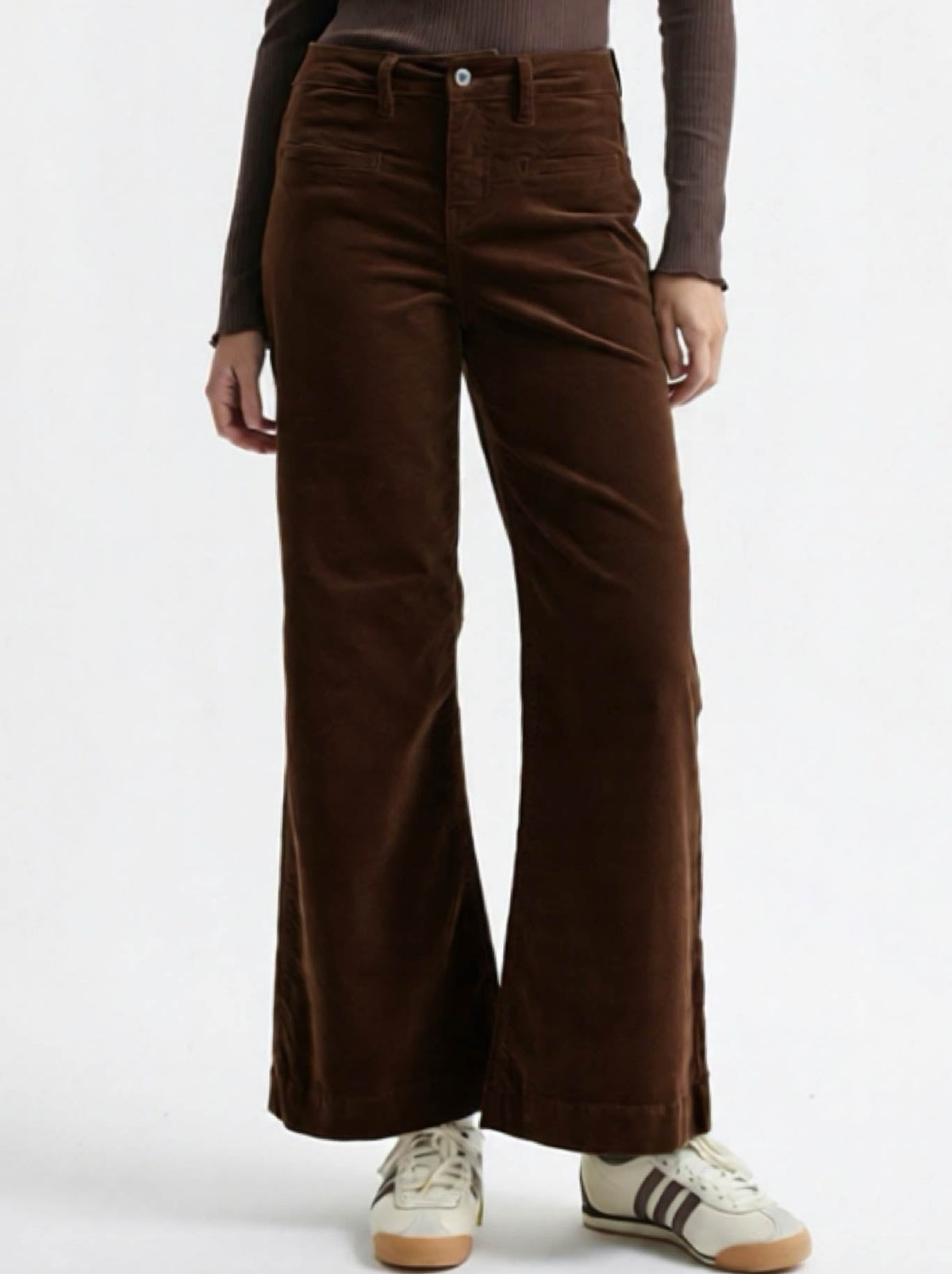 Image of Jeans. Product name - KIREINA FREYA VELVET JEAN in Chocolate colour by brand - Kireina