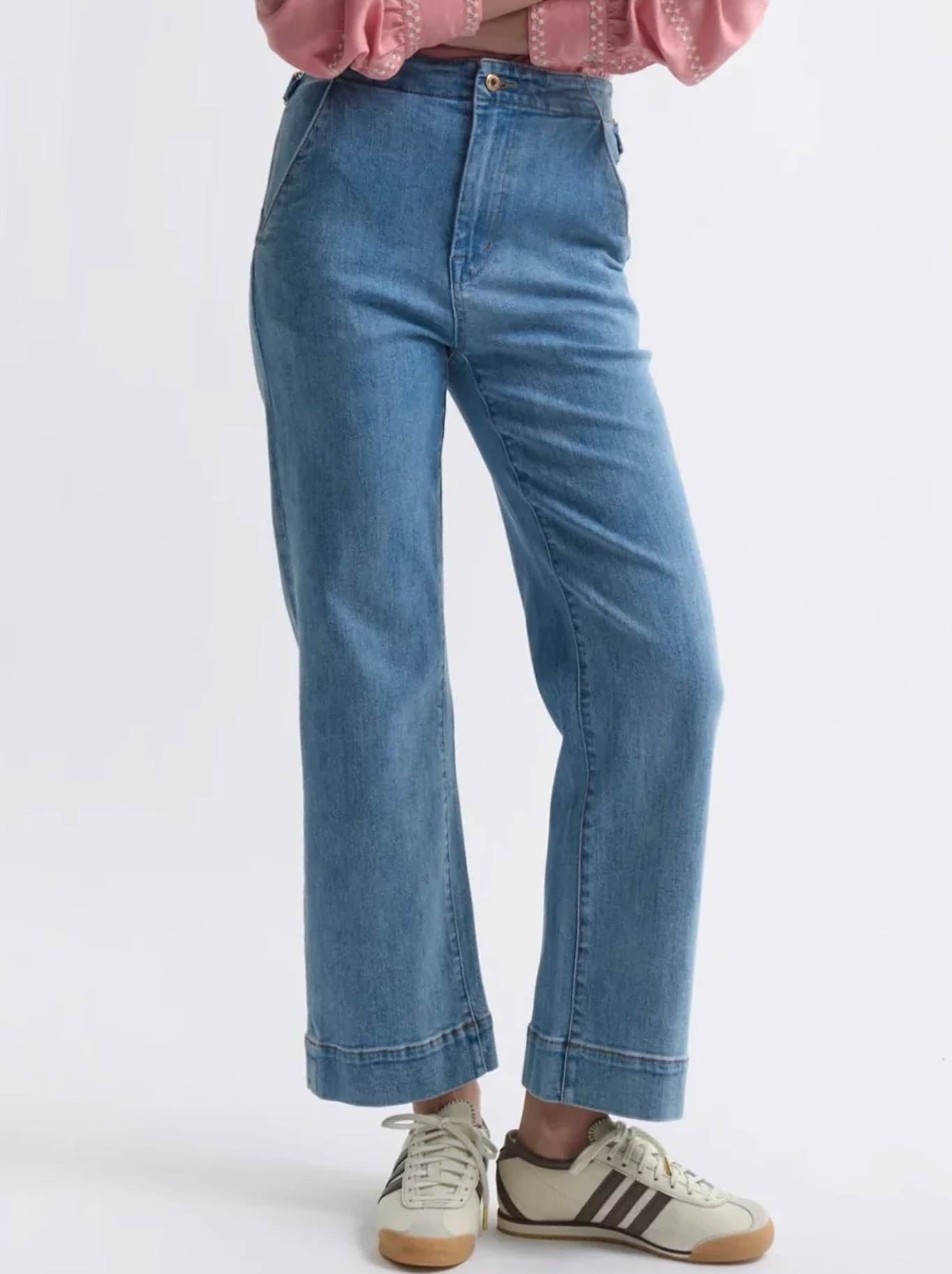 Image of Jeans. Product name - Kireina Sabrina Pant in 70S Blue colour by brand - Kireina