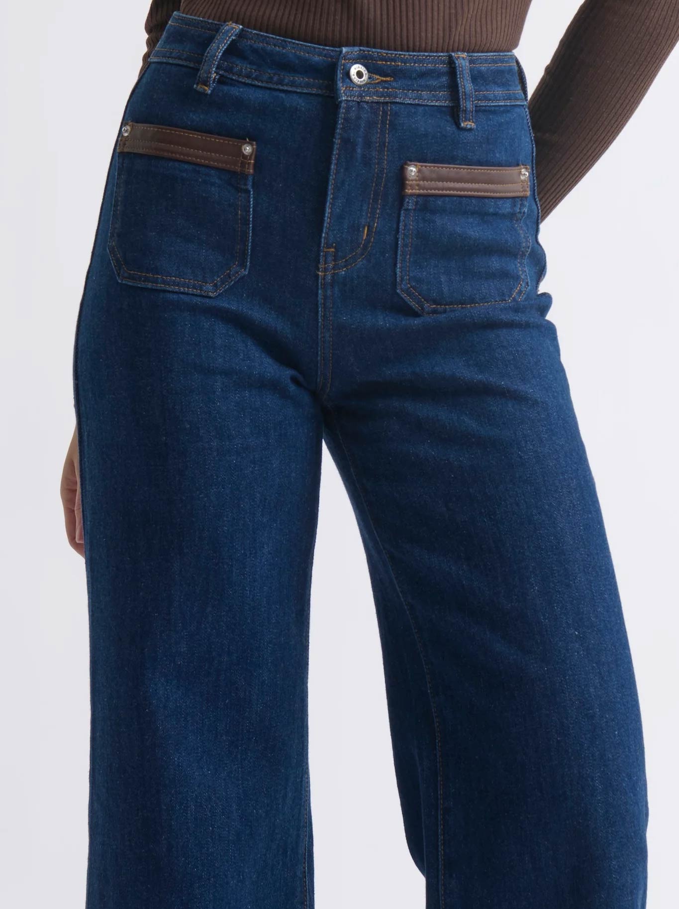 KIREINA HARPER LEATHER POCKET JEAN (Palisade Blue)