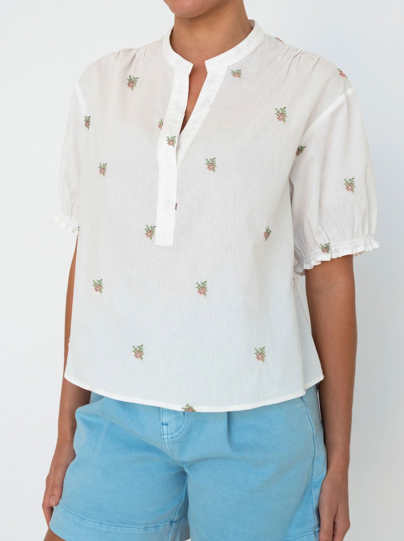 Image of Shirts. Productname: KIREINA MARIANA SHIRT in White Floral colour by brand - Kireina