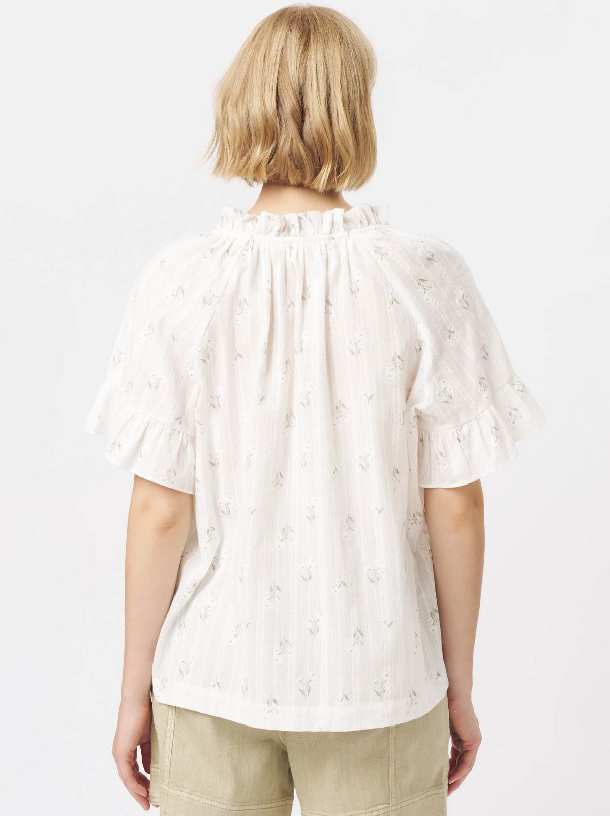 KIREINA PATRICIA SHIRT (White Green Flower)