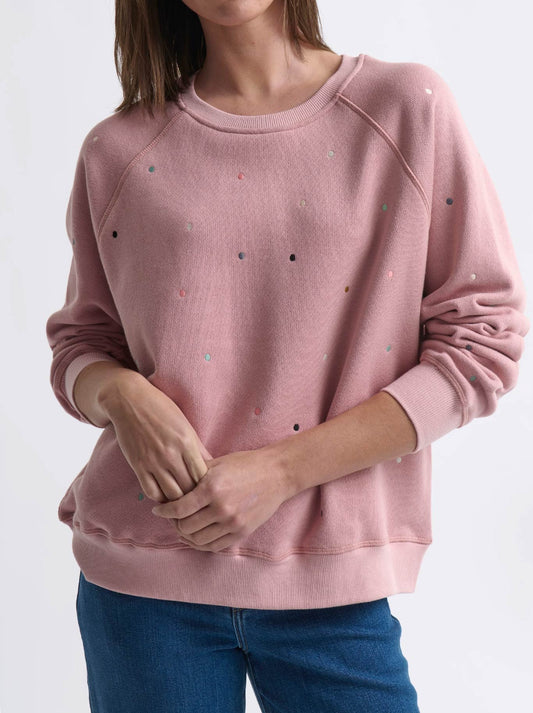 Image of a model wearing Tops. Productname: Kireina Pattie Sweatshirt in Musk Pink colour by brand - Kireina