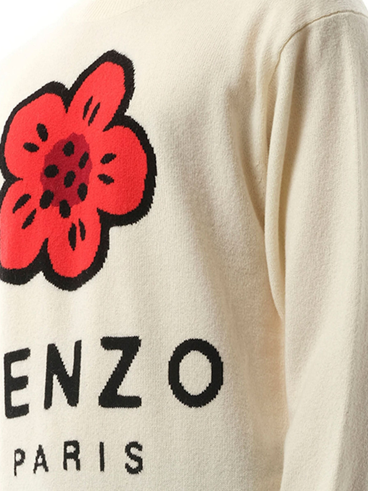 KENZO Knit Boke Flower Placed Sweater (White)
