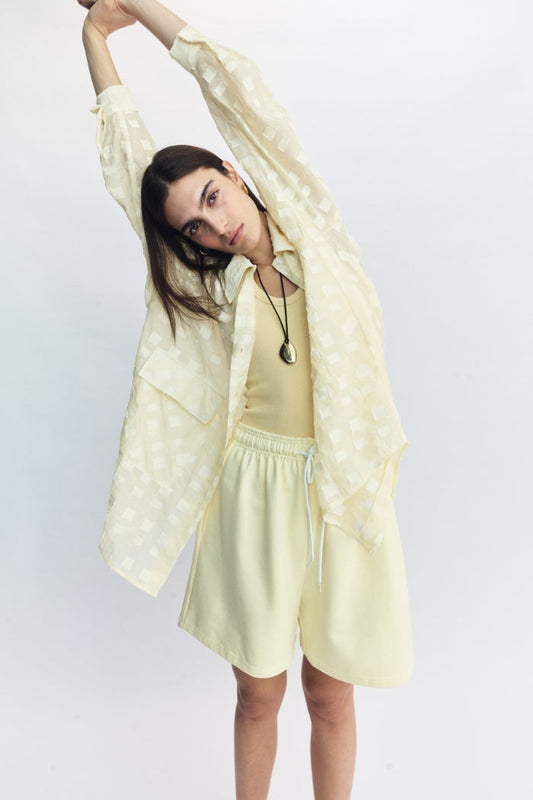Image of Shirts. Product name - Knox Shirt Butter in Butter colour by brand - Blanca Studio