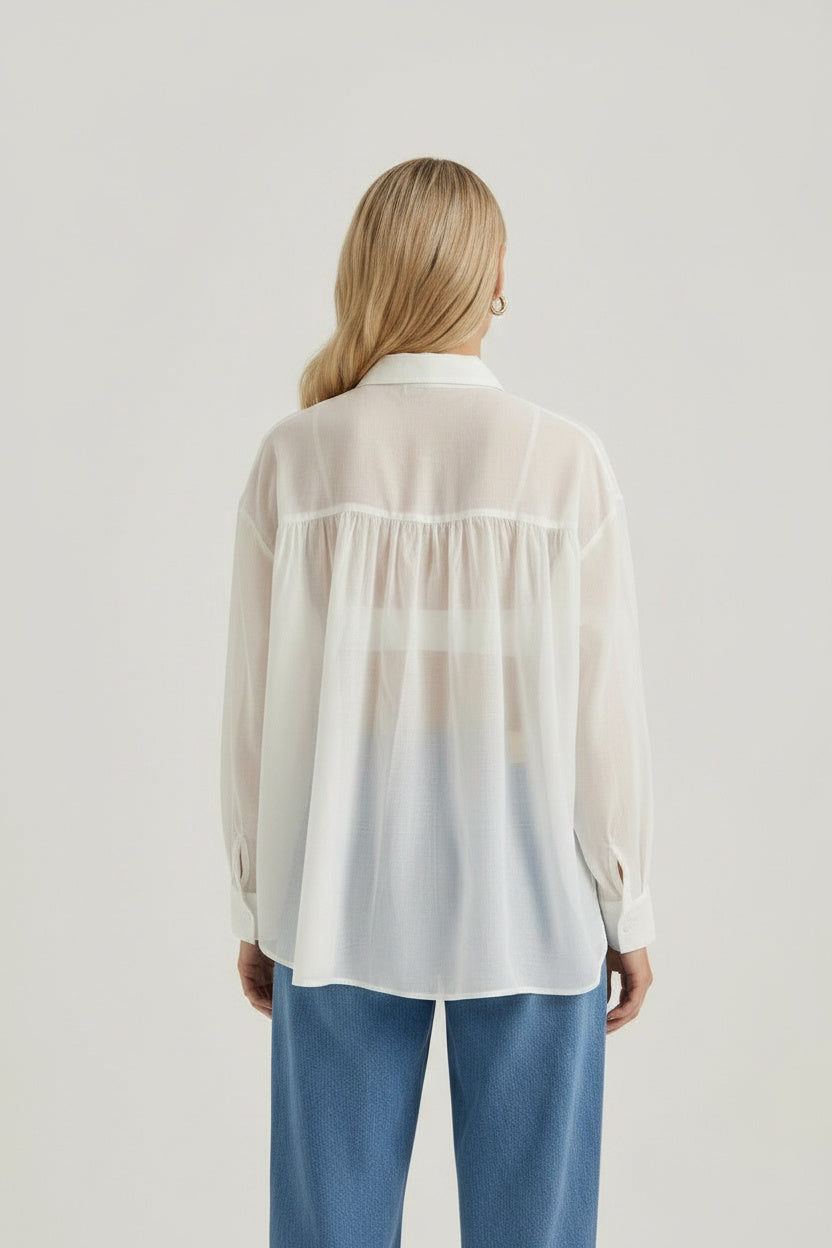 Sass Clothing Val Oversized Shirt (White)