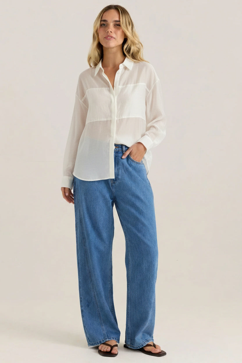 Sass Clothing Val Oversized Shirt (White)
