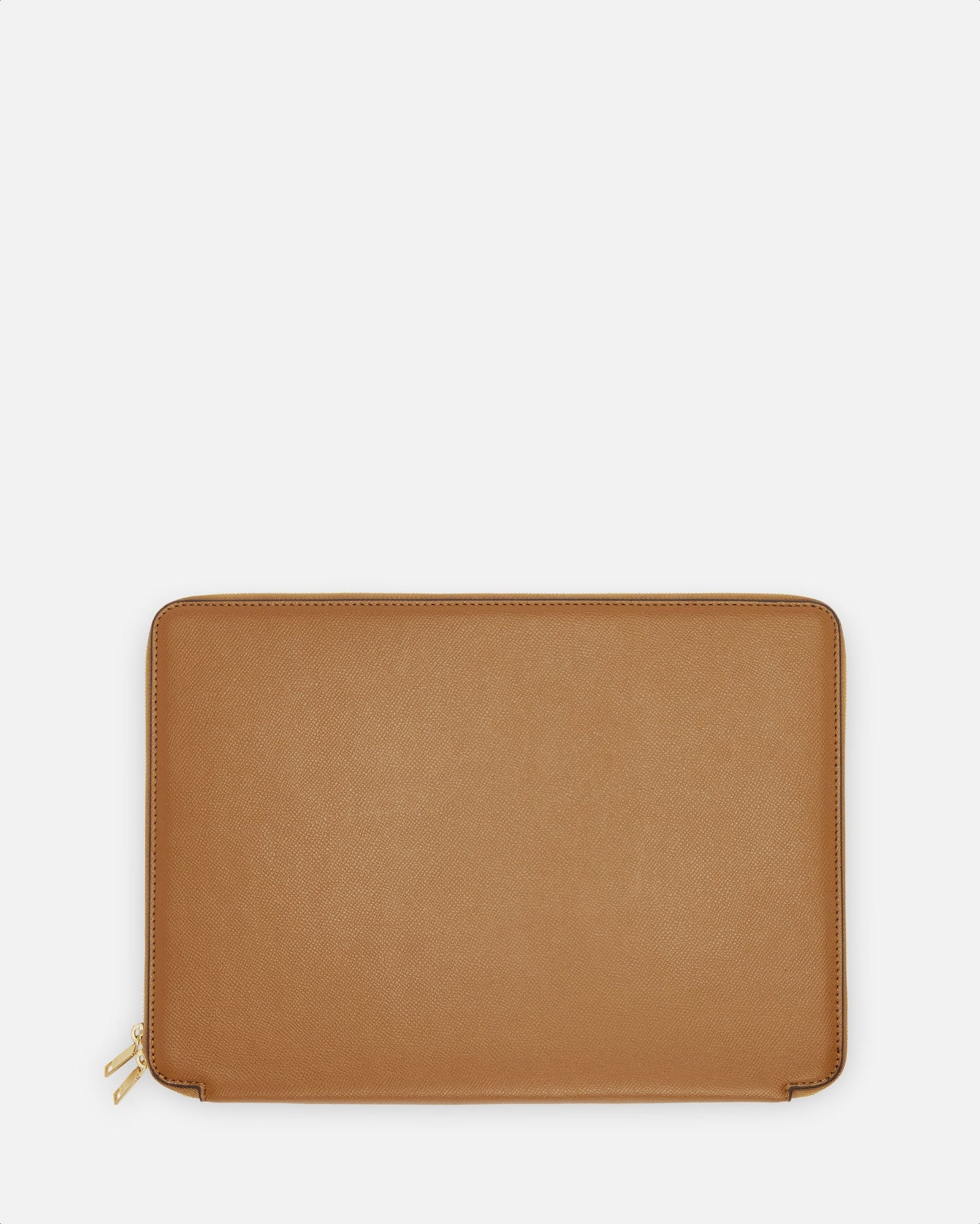 The Daily Edited Essentials 13 Inch Laptop Cover with Zip Recycled Saffiano Rich (Tan)