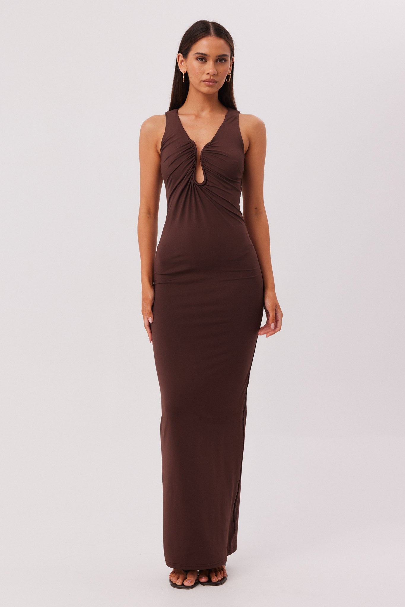 Image of Dresses. Productname: SNDYS LARA MAXI DRESS in Chocolate colour by brand - SNDYS