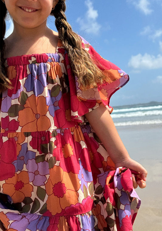 Image of Dresses. Productname: LITTLE AUGUSTE Leah Mini Dress in Red colour by brand - LITTLE AUGUSTE