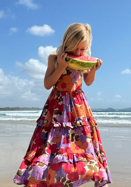 Image of Dresses. Productname: LITTLE AUGUSTE Lilah Maxi Dress in Red colour by brand - LITTLE AUGUSTE