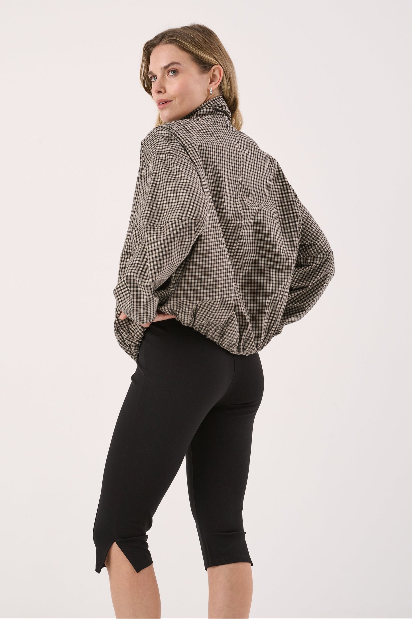 Sass Clothing Sammie Bomber Jacket (Camel Check)