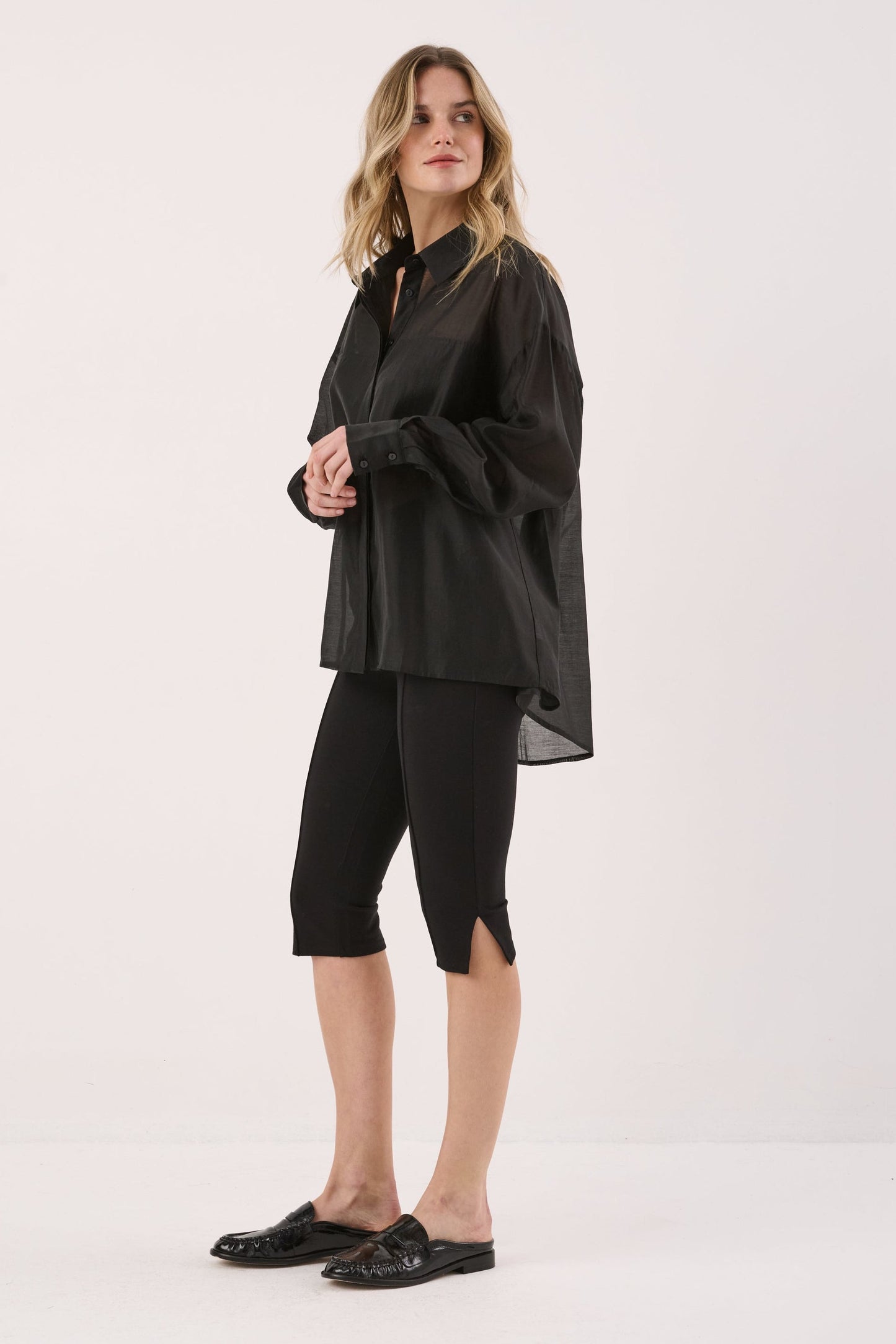 Sass Clothing Val Oversized Shirt (Black)