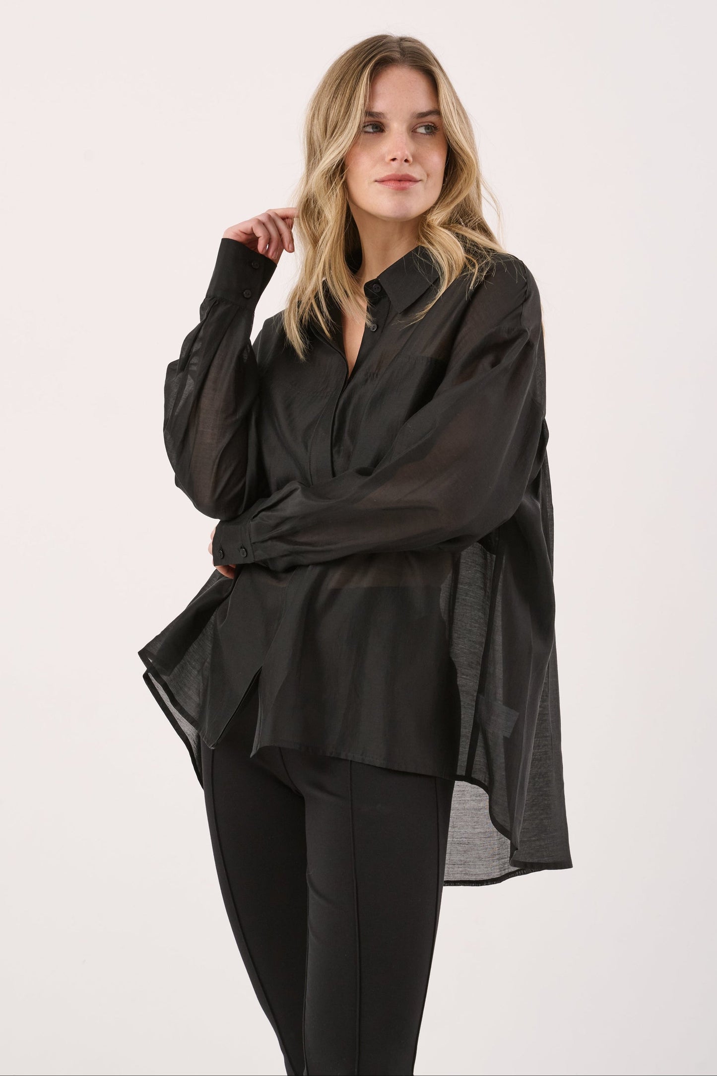 Sass Clothing Val Oversized Shirt (Black)