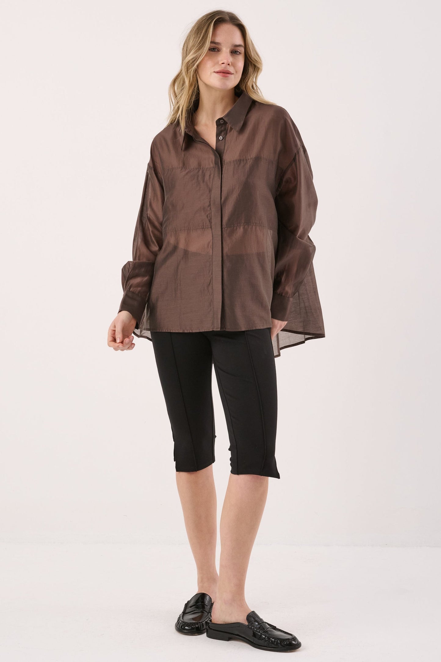 Sass Clothing Val Oversized Shirt (Chocolate)