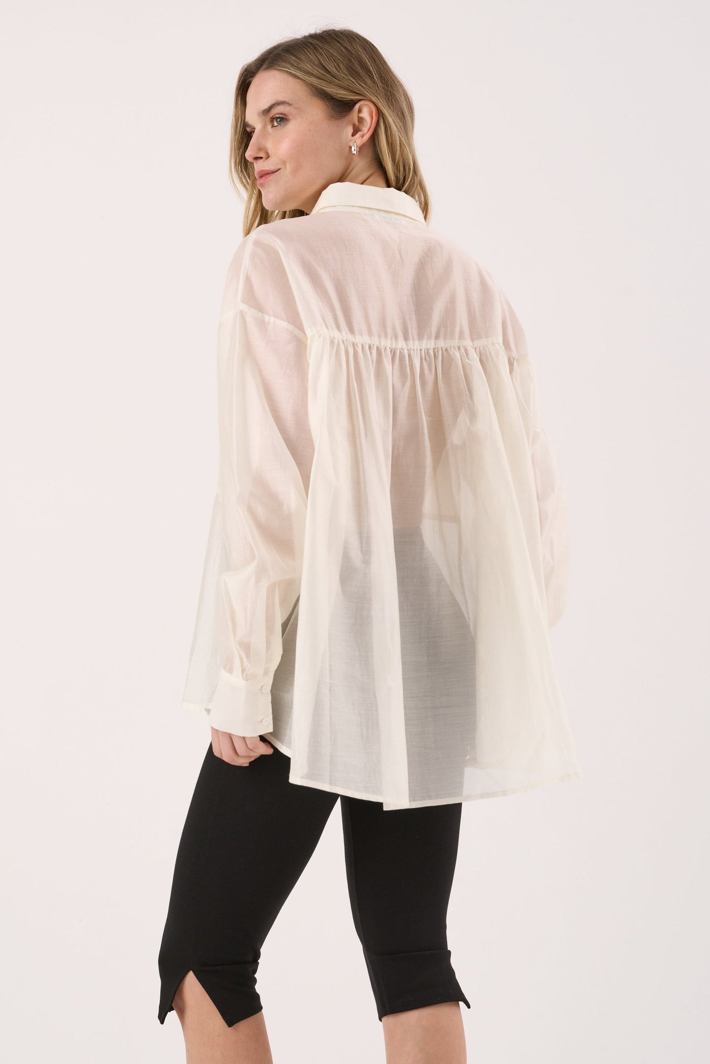 Sass Clothing Val Oversized Shirt (White)