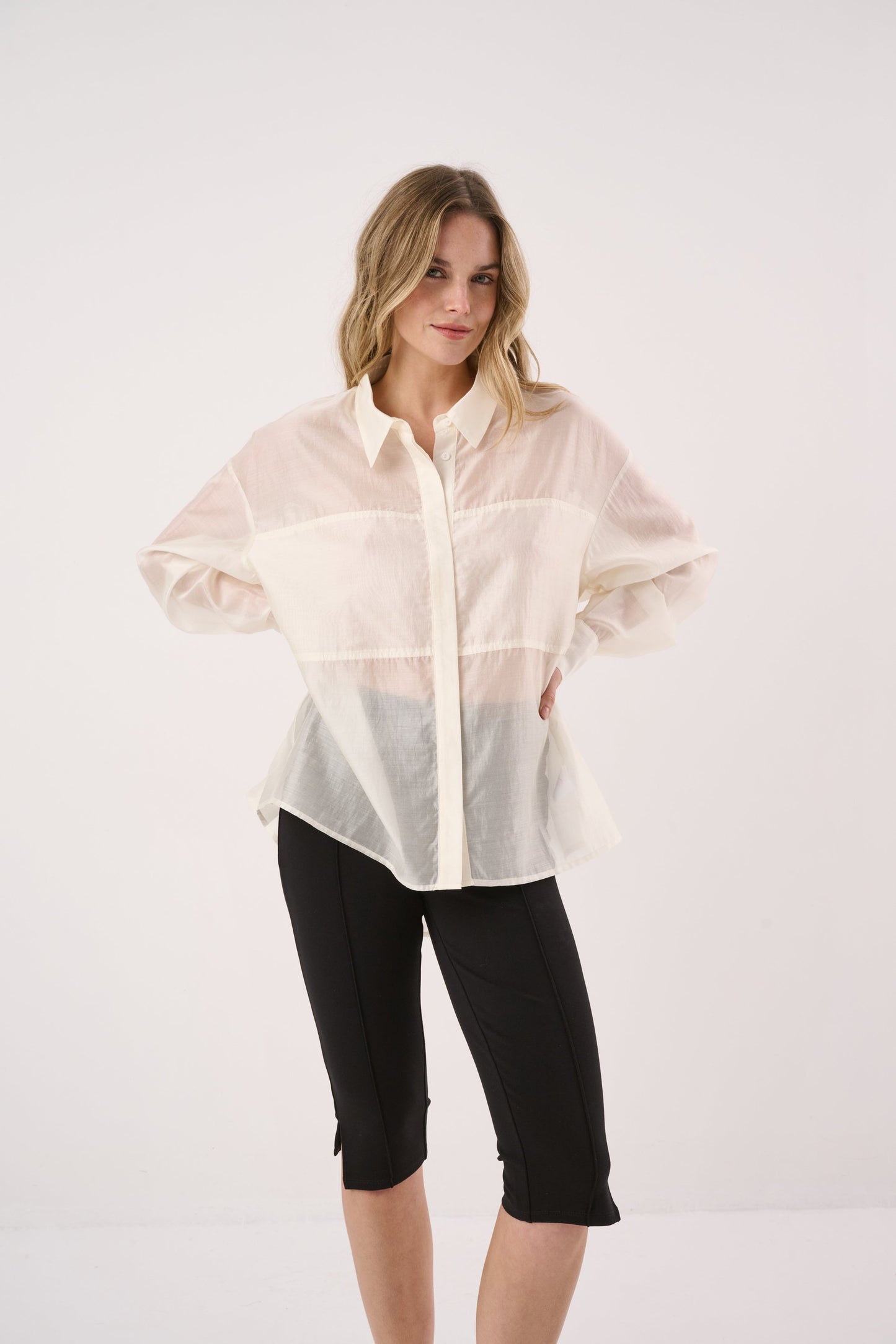 Sass Clothing Val Oversized Shirt (White)