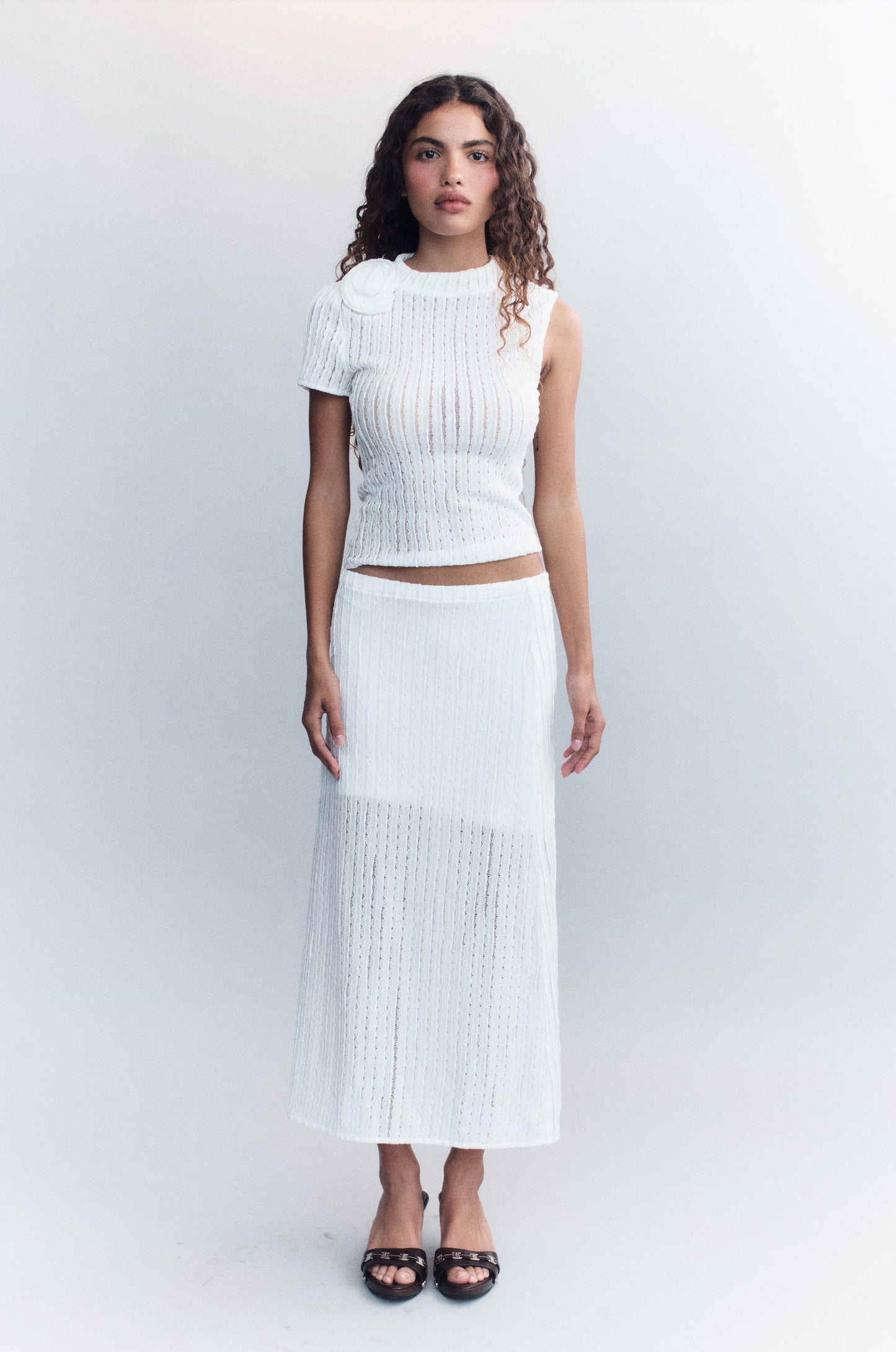 Loulou Midi Skirt (White)