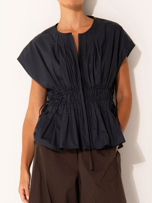 Image of a model wearing Tops. Productname: LOUNGE THE LABEL IBIZA TOP in Sea colour by brand - Lounge