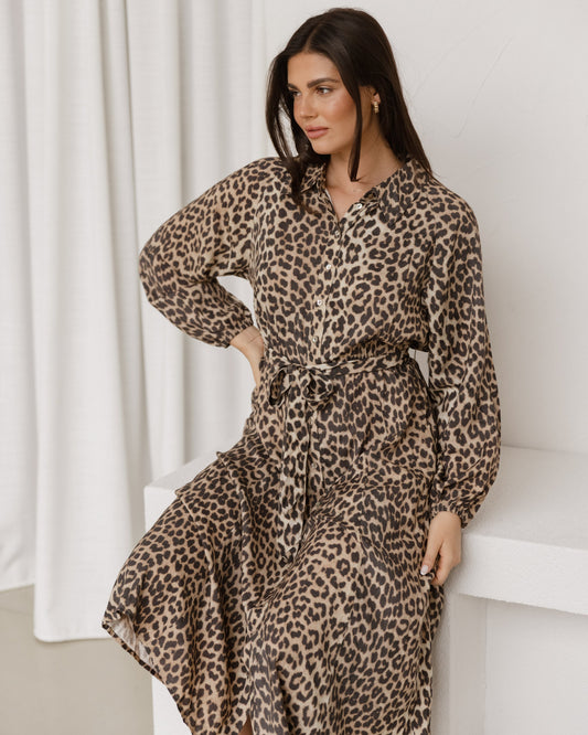 Image of Dresses. Productname: Betty Basics Lisa Leopard Shirt Dress Leopard Print in Leopard Print colour by brand - Betty Basics