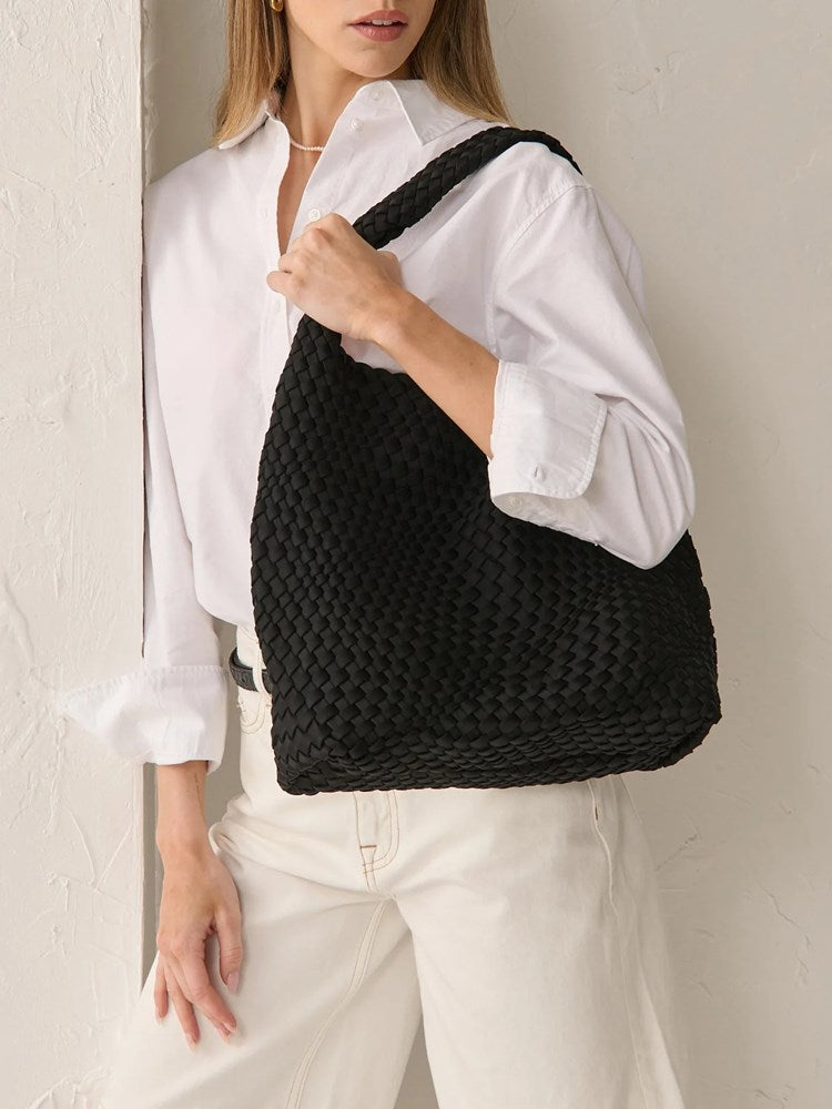 Sass Clothing L&S Layla Woven Tote Bag (Black)