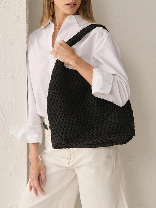 Sass Clothing L&S Layla Woven Tote Bag (Black)