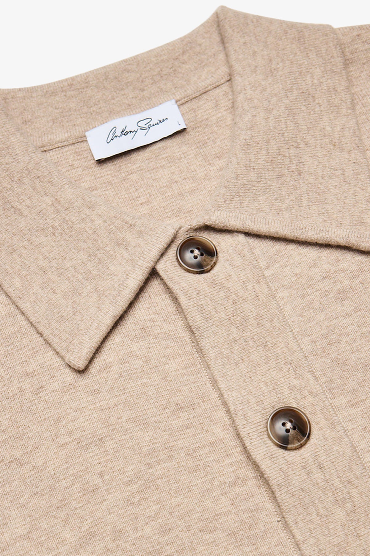 Anthony Squires Heavy weight cashmere blend cardigan (Fawn)