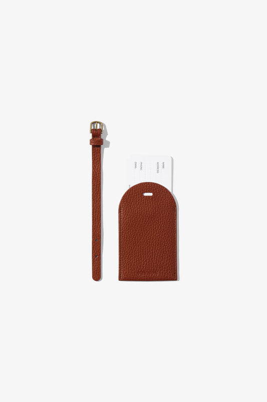 Image of Badge & Pass Holders. Product name - HALE LUGGAGE TAG CHESTNUT in Chestnut colour by brand - KINNON