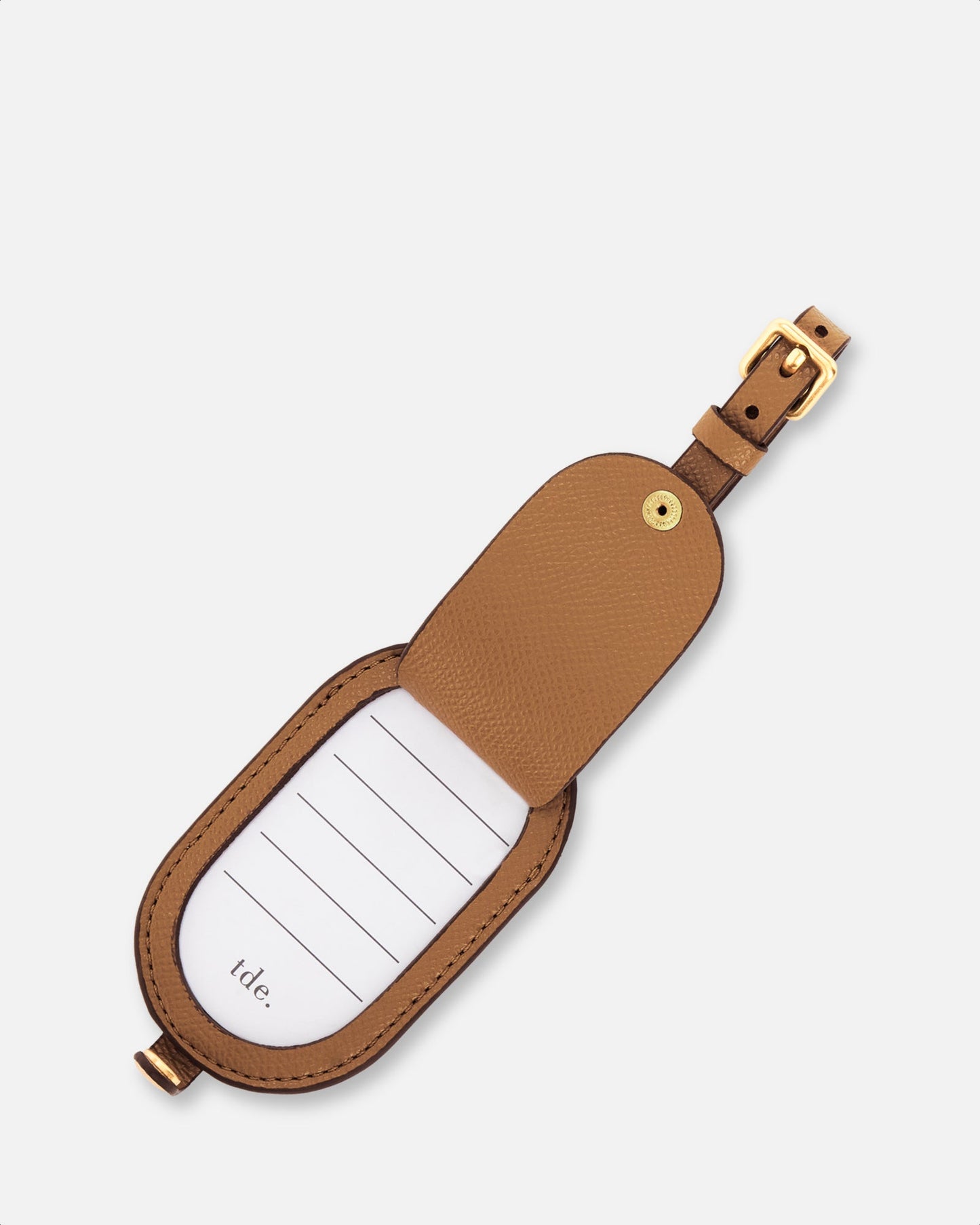 GROUP48 Essential Round Luggage Tag Recycled Saffiano Rich (Tan)