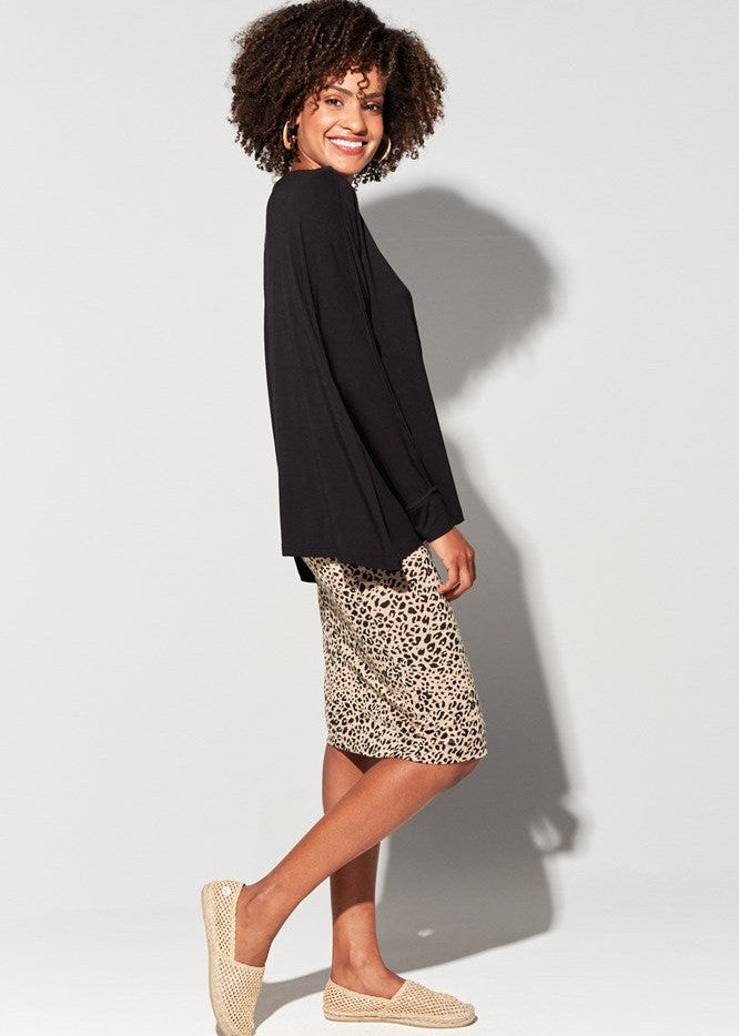 Lou Lou Stella Longsleeve Oversized Bamboo Slouch Top (Black)