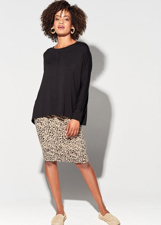 Lou Lou Stella Longsleeve Oversized Bamboo Slouch Top (Black)